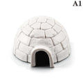 Miniature Igloo & Christmas Tree Figurine Set | Holiday Décor Miniature Figurine Set QXL A1