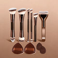 LUXEBLEND 6-Pc Pro Aluminum Makeup Brush Set | All-in-One Kit Makeup Brush Set QXL 10pcs