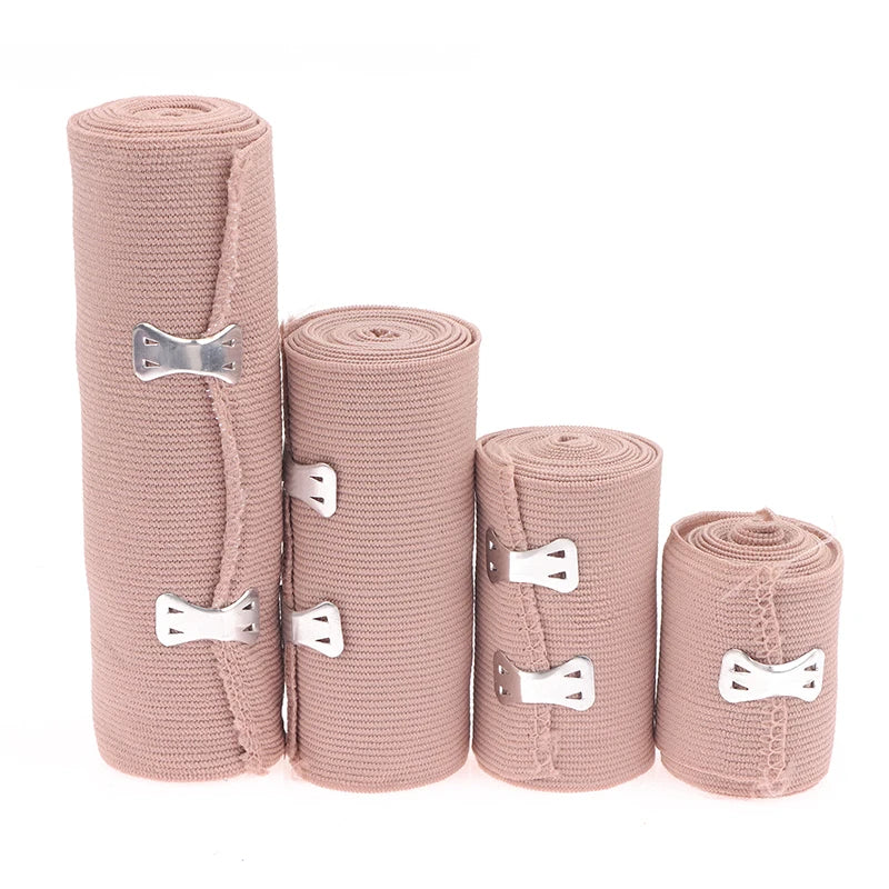 Elastic Compression Bandage Wrap with Clips | Latex-Free Compression Bandage Wrap QXL