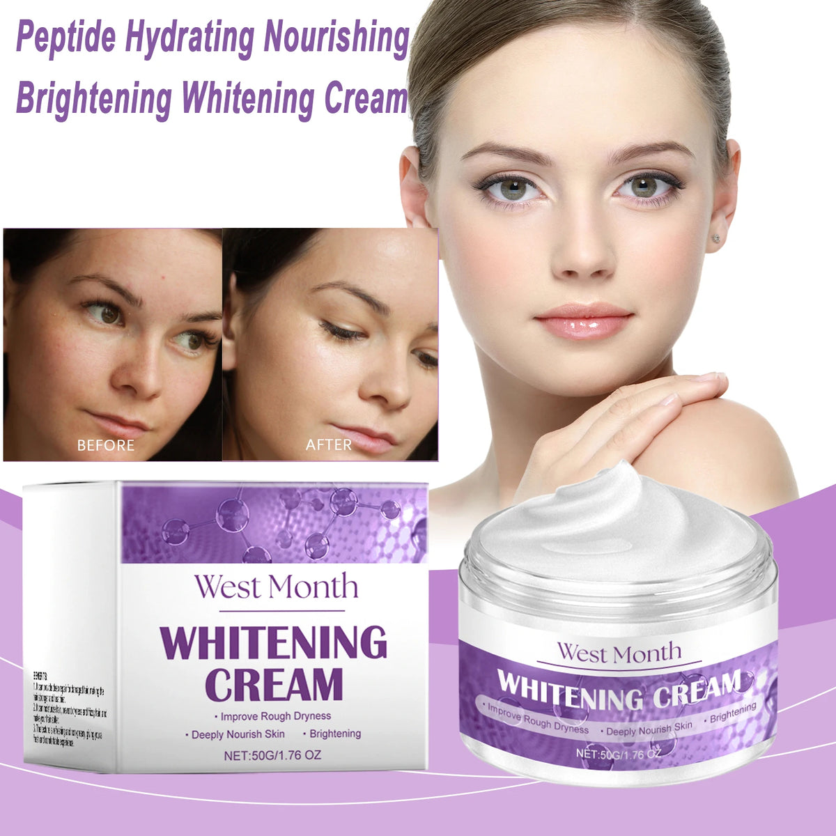 Peptide Brightening Face Cream | Dark Spot & Skin Tone Brightening Face Cream QXL