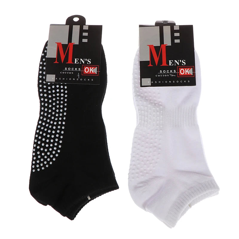 Men's Cotton Non-Slip Yoga Socks | Grip Pilates & Gym Yoga Grip Socks QXL