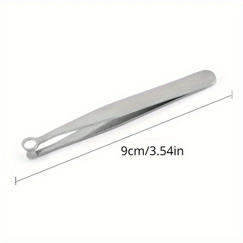Stainless Steel Round Loop Nose Hair Trimmer | Press-Type Nose Hair Trimmer QXL Silver1pc