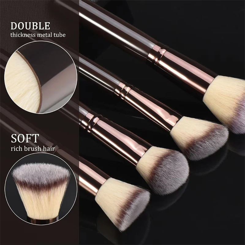 10-Piece Professional Makeup Brush Set | Face & Eye Kit Makeup Brush Set QXL