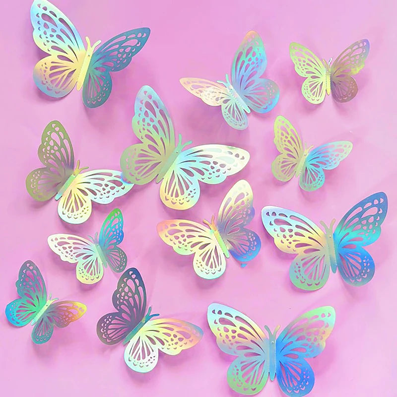 12-Pack Rose Gold Butterfly Birthday Cake Toppers | Party Decor Cake Toppers QXL