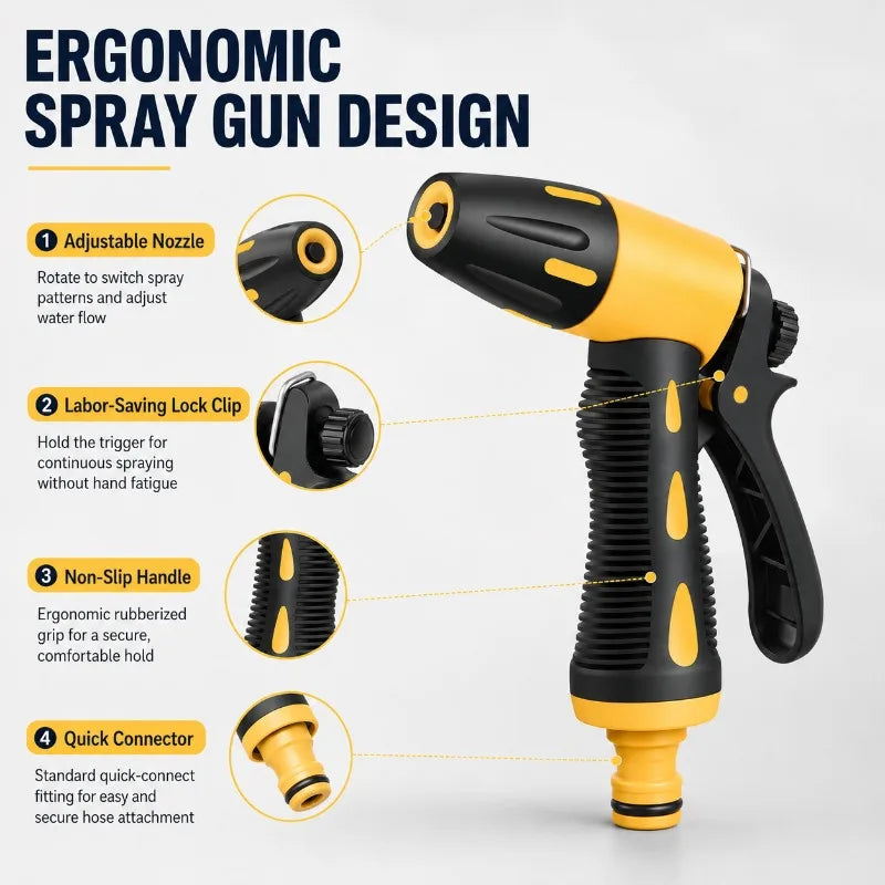 Retractable Spring Hose & Spray Gun Set | 10M 15M 20M Retractable Garden Hose QXL