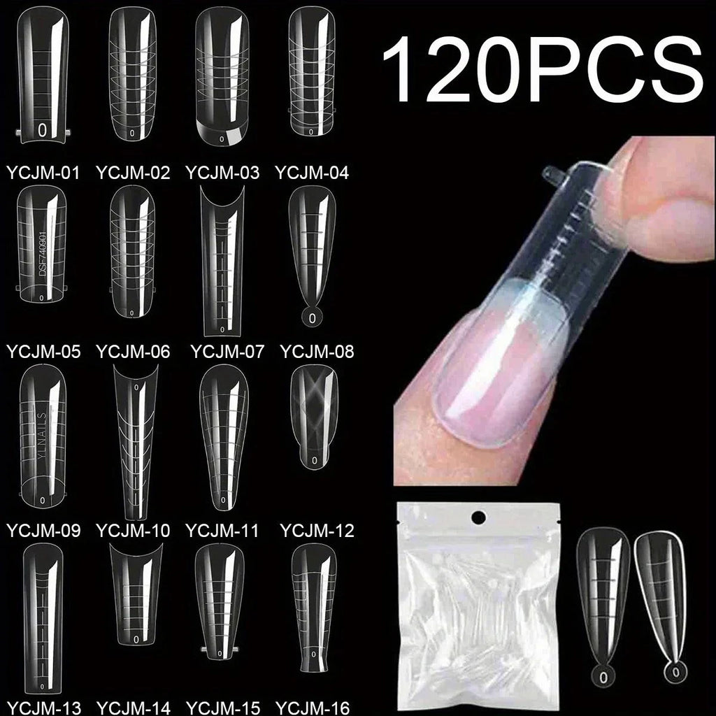 60/120Pcs Full Cover False Nail Tips | French Acrylic UV Gel False Nail Tips QXL