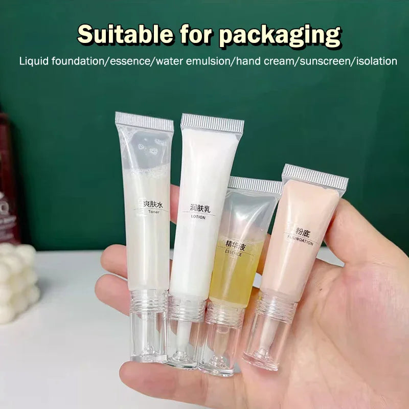 2-Pack Refillable Cosmetic Soft Tubes 10/15ml with Dropper Refillable Cosmetic Tubes QXL