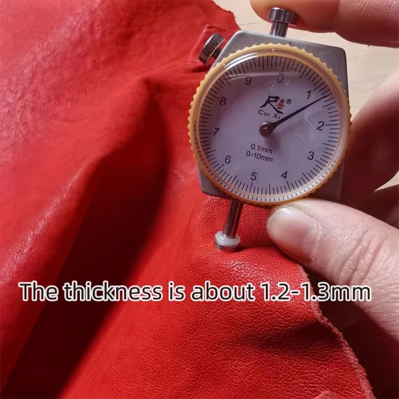 Red Embossed Sheepskin Leather 1.2–1.3mm | DIY Craft Fabric Leather Craft Fabric QXL