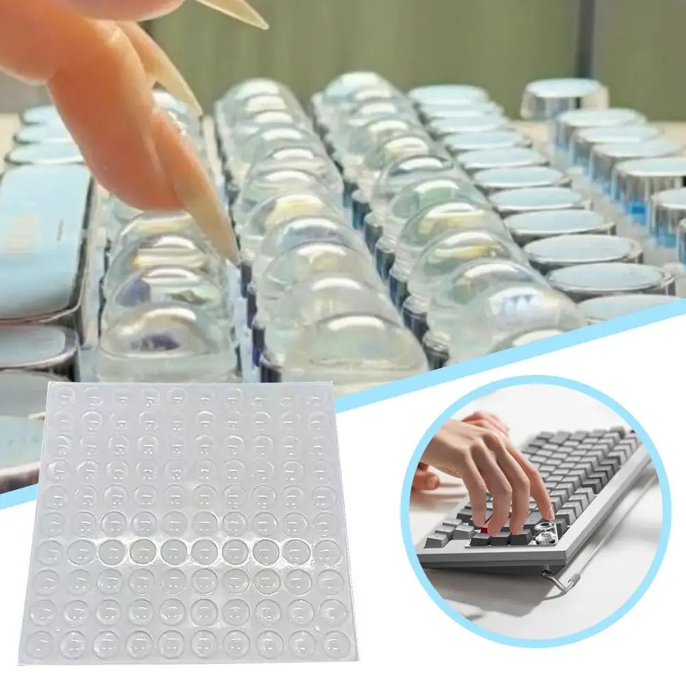 200-Pack Clear Silicone Keyboard Bump Dots | Nail-Friendly Keyboard Bump Dots QXL