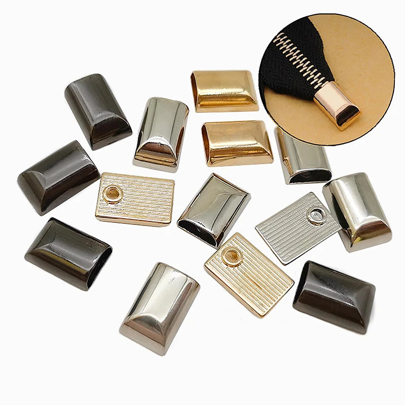 10-Pack Metal Zipper Tail Stoppers with Screw | DIY Craft Zipper Hardware QXL