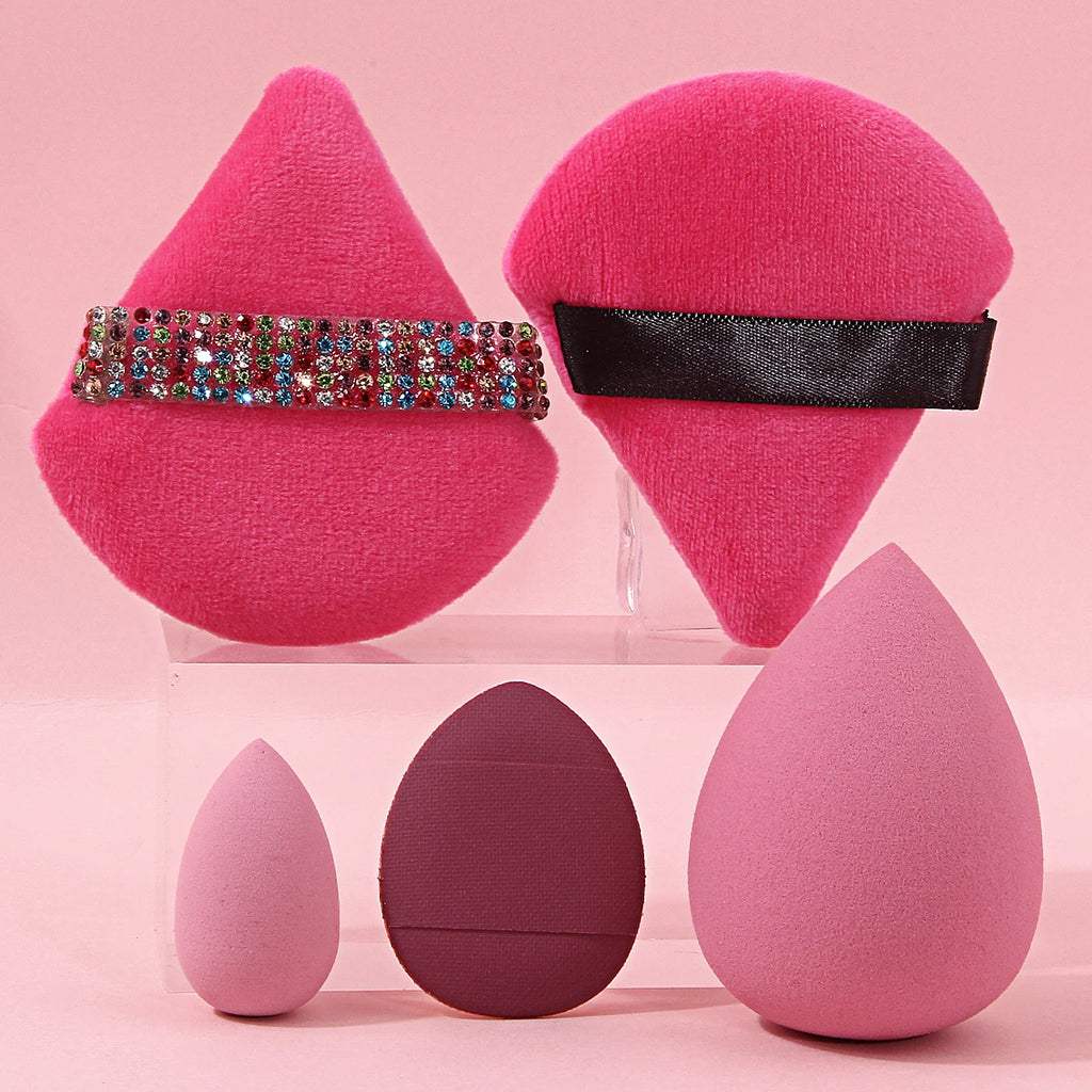 KOSSHOW 5-Pc Makeup Sponge & Velvet Powder Puff Set Makeup Sponge & Puff Set QXL