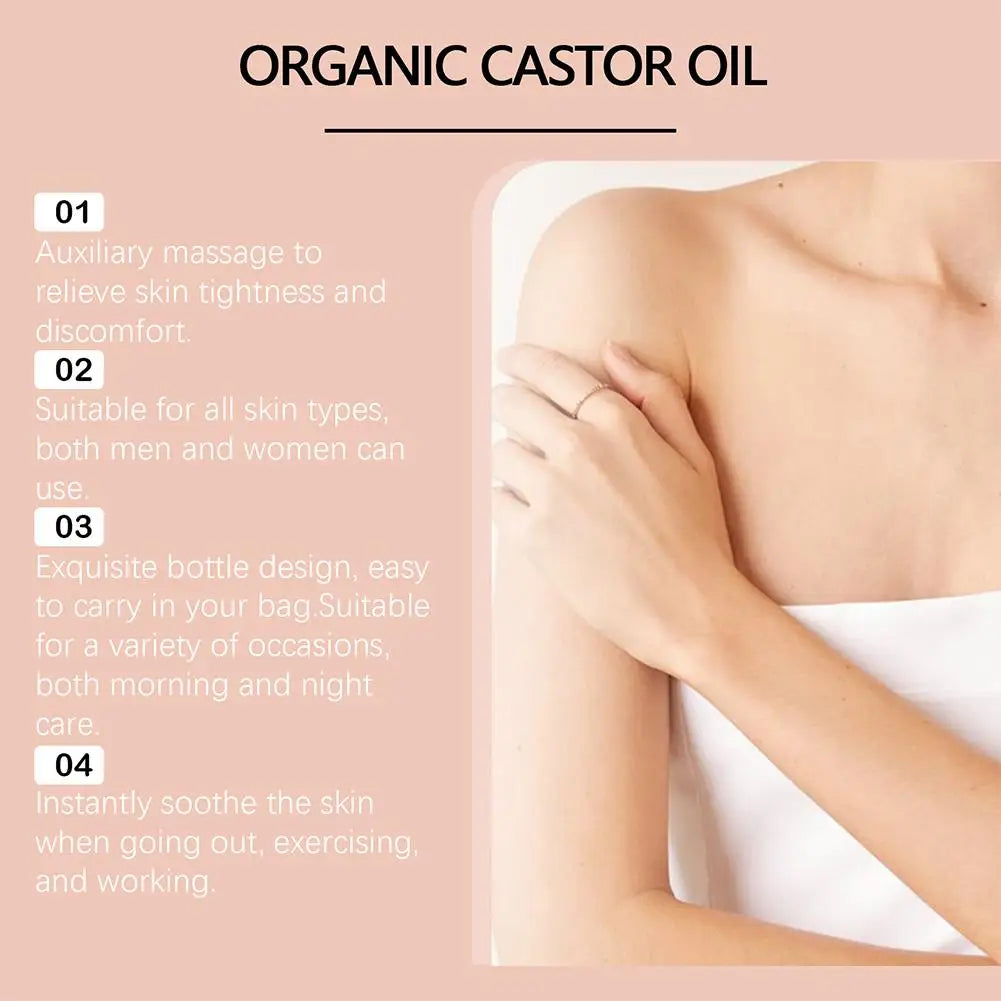 50ml Castor Oil Rollerball Body Oil | Deep Hydration Rollerball Body Oil QXL