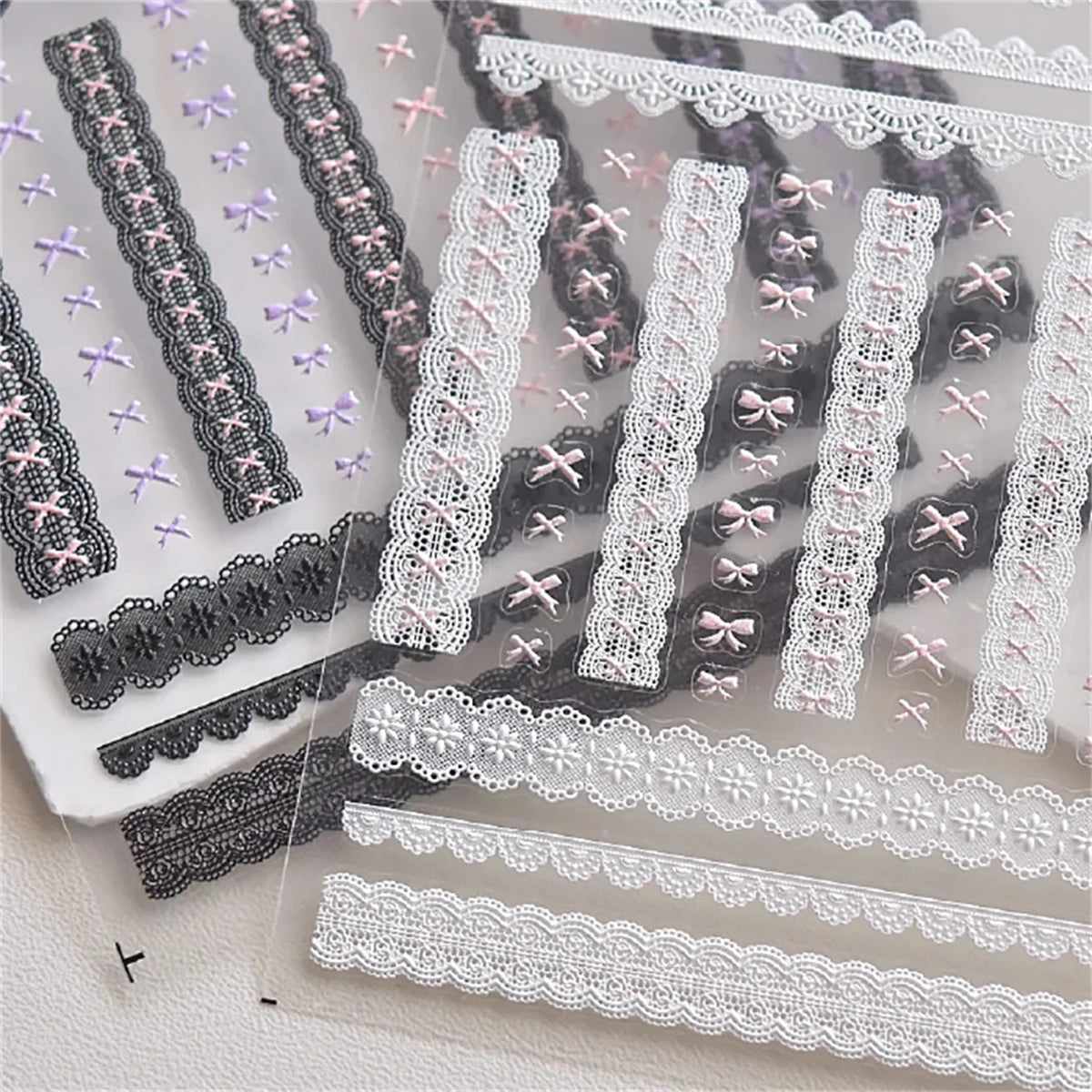 5D Kawaii Lace Nail Art Stickers | Japanese DIY Decals Nail Art Stickers QXL