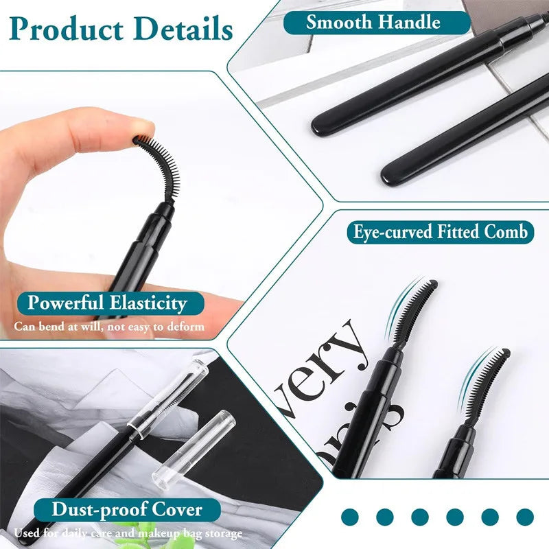 Silicone Mascara Wand & Lash Separator | Eyebrow Brush with Cap Mascara Wand & Spoolie QXL
