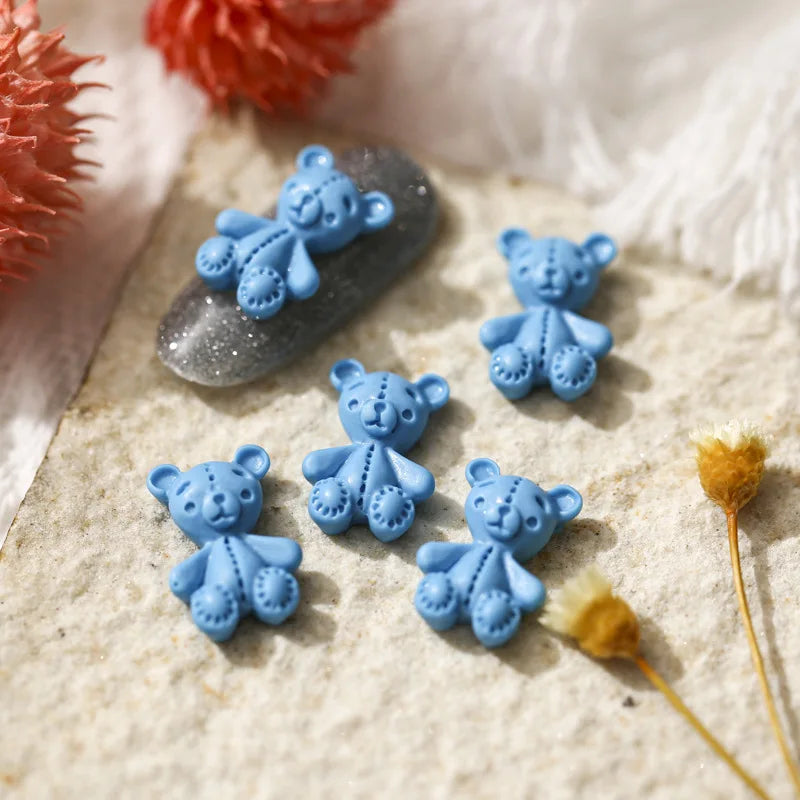 20-Pack 3D Kawaii Bear Resin Nail Art Charms | DIY Nail Decor 3D Nail Art Charms QXL
