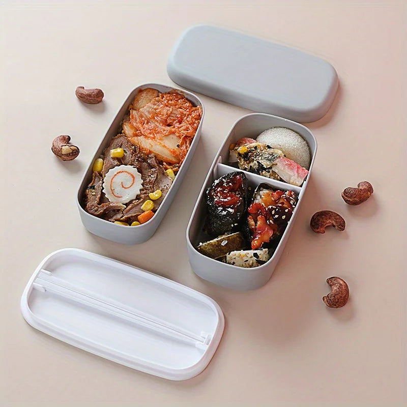 Double Layer Bento Box | Microwavable Lunch Food Container Bento Lunch Box QXL