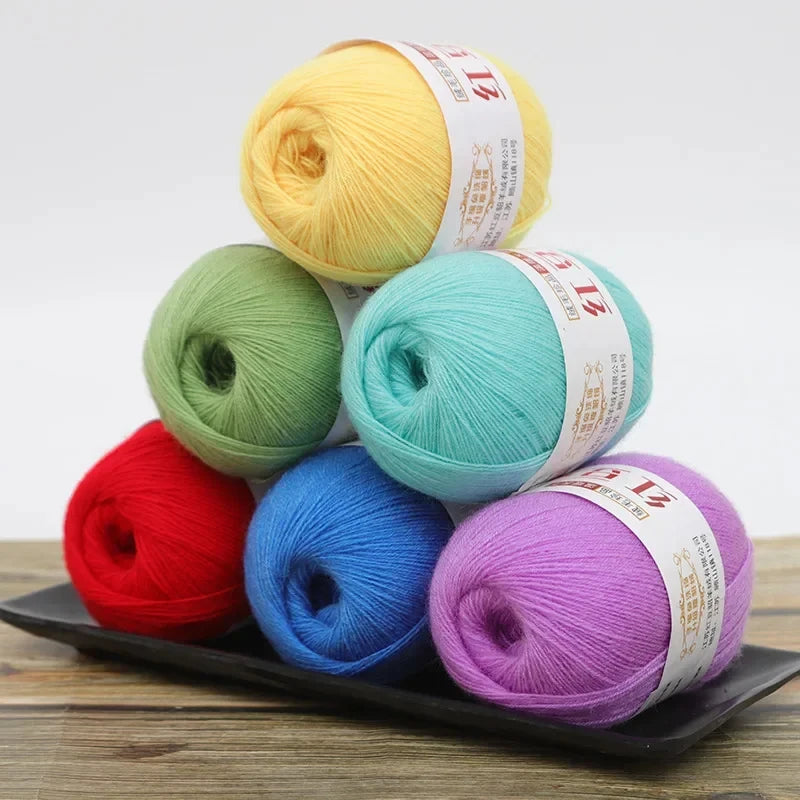 Red Bean Cashmere Mohair Blend Yarn | Knit & Crochet DIY Craft Knitting Yarn QXL