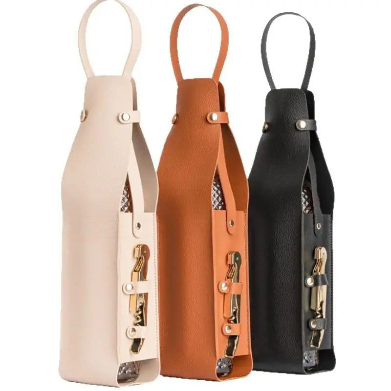 PU Leather Wine Tote Bag with Handle | Travel Bottle Carrier Wine Bottle Carrier QXL