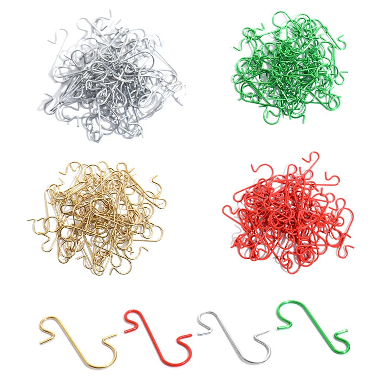 50-Pack Metal S-Hooks for Christmas Tree Ornament Hangers Ornament Hooks QXL