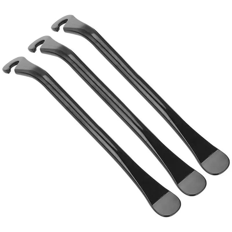3-Pack Steel Bike Tire Levers | Spoke Hook & Flat Tip Kit Bike Tire Levers QXL black