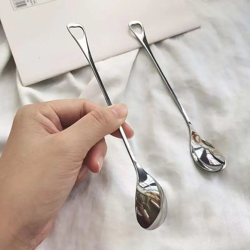2-Pack Stainless Steel Long Handle Coffee & Dessert Spoons Long Handle Spoon QXL