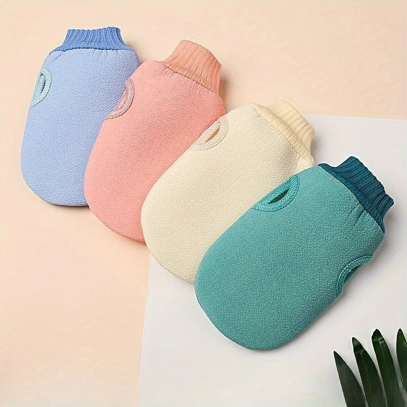 Double-Sided Exfoliating Bath Gloves | Coarse Scrub Mitt Exfoliating Bath Glove QXL