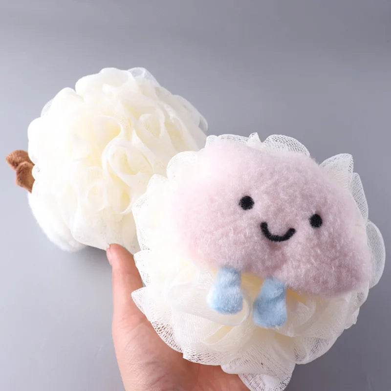 Cloud Cartoon Bath Sponge | Soft PE Scrubbing Bubble Net Ball Bath Sponge QXL