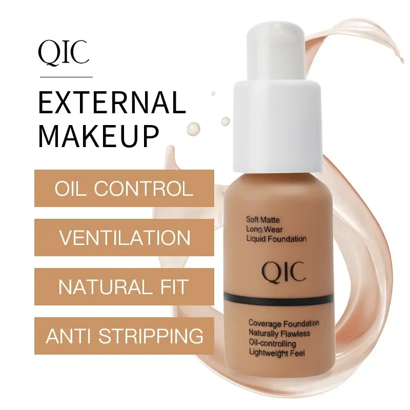 QIC Soft Matte Liquid Foundation BB Cream | Oil-Control 30ml Liquid Foundation QXL