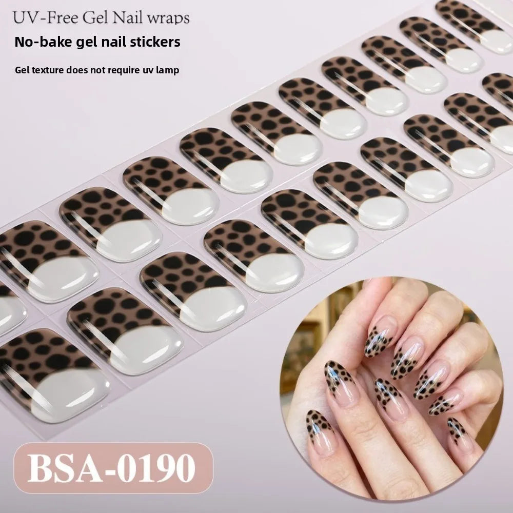 Semi-Cured UV Nail Wraps | French White Edge Full Cover – 22 Strips Semi-Cured Nail Wraps QXL BSA-0190