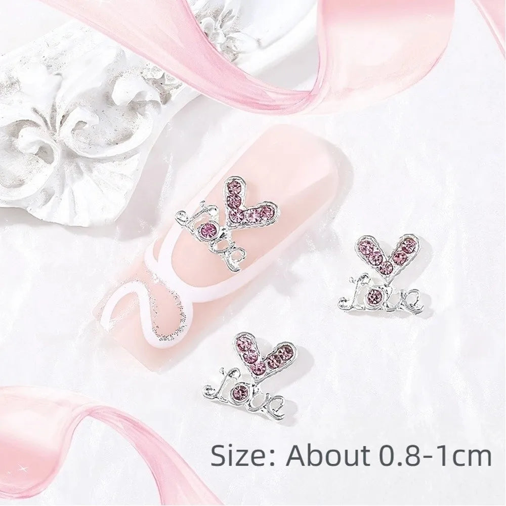 24-Pc Y2K Nail Art Charms | 3D Rhinestone Gems Hearts Stars Bows Nail Art Charms QXL