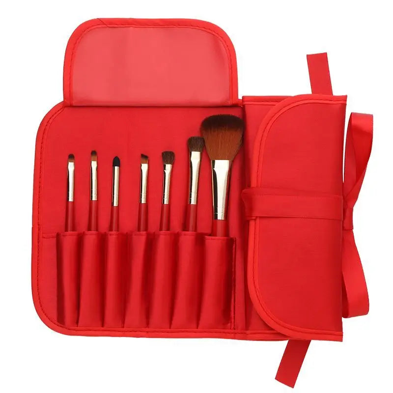 ILISYA 7-Piece Horsehair Makeup Brush Set | Beginner Kit Makeup Brush Set QXL