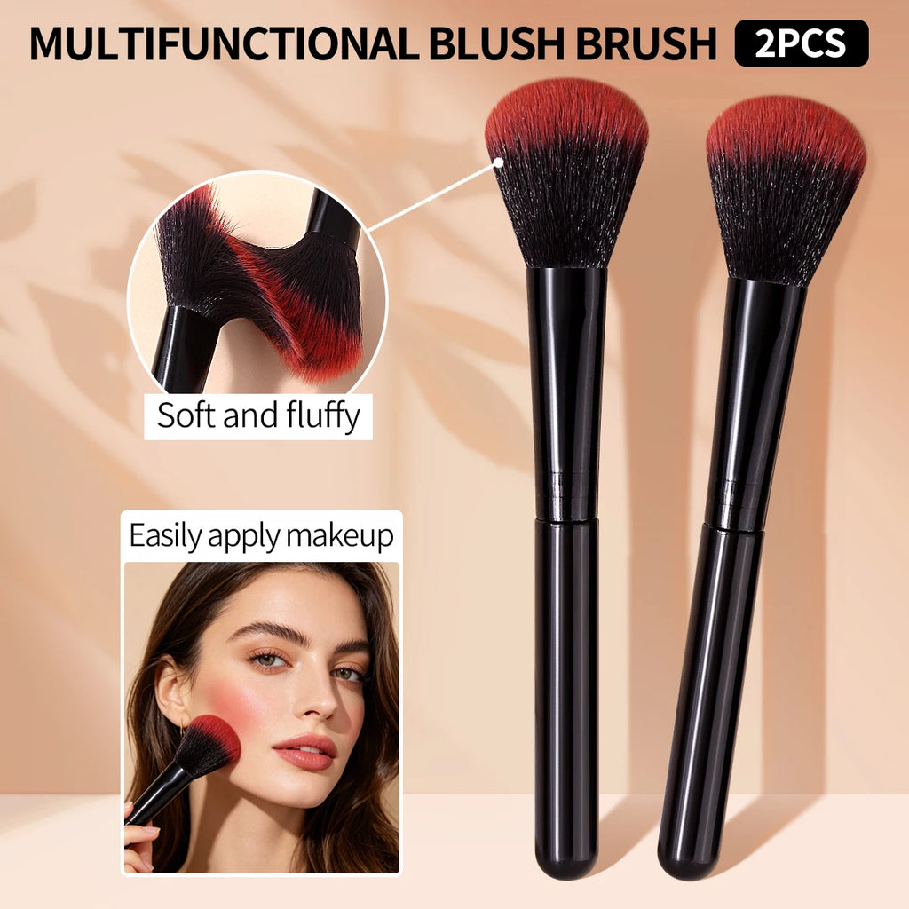 KOSSHOW 2-Pack Fluffy Blush Brushes | Blendable & Buildable Blush Brush Set QXL