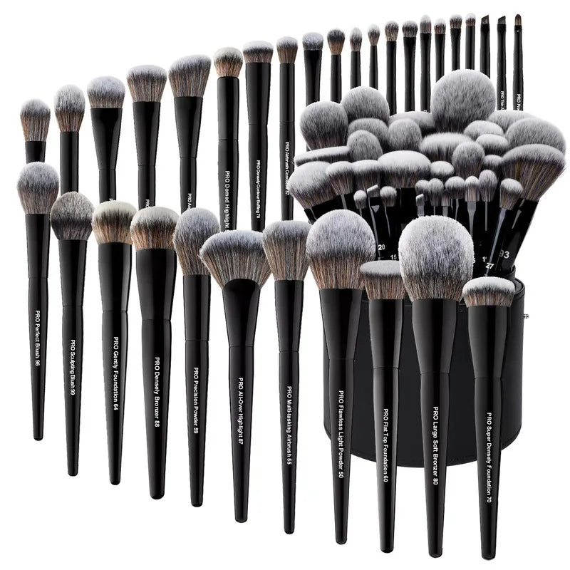 19/32-Piece Professional Black Makeup Brush Set with PU Bag Makeup Brush Set QXL