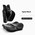 Memory Foam Lumbar & Seat Cushion Set | Office & Car Support Seat & Lumbar Cushion QXL PU Agate black Four Seasons