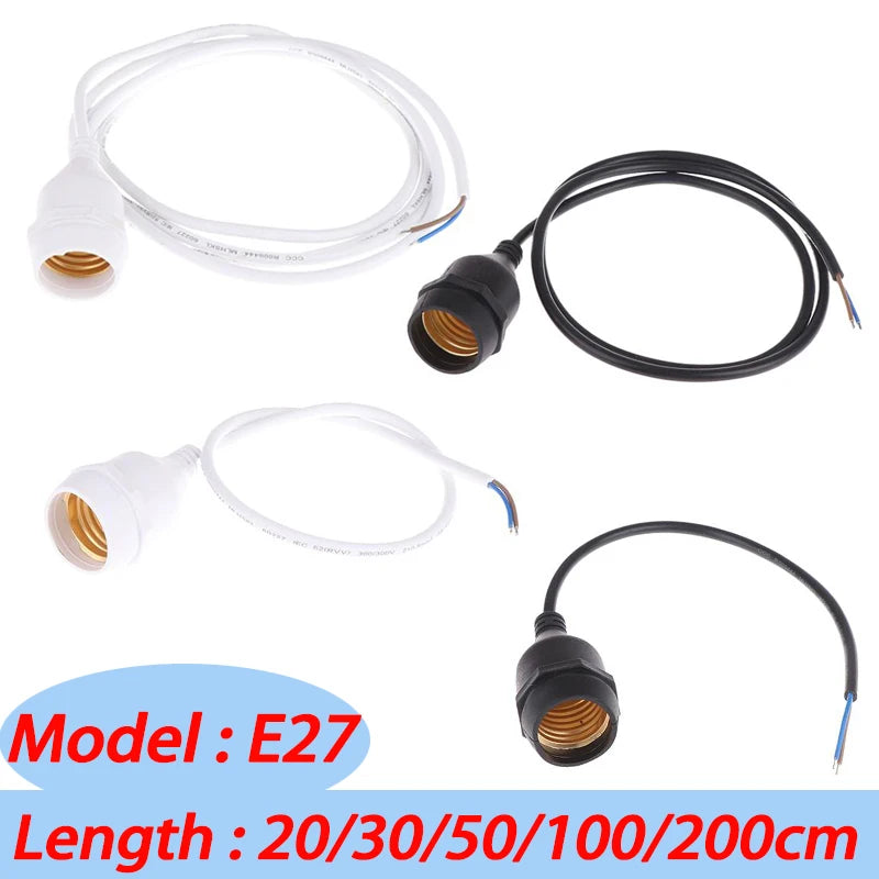Waterproof E27 Lamp Holder with Power Cord | 220V Industrial Socket Lamp Holder Socket QXL