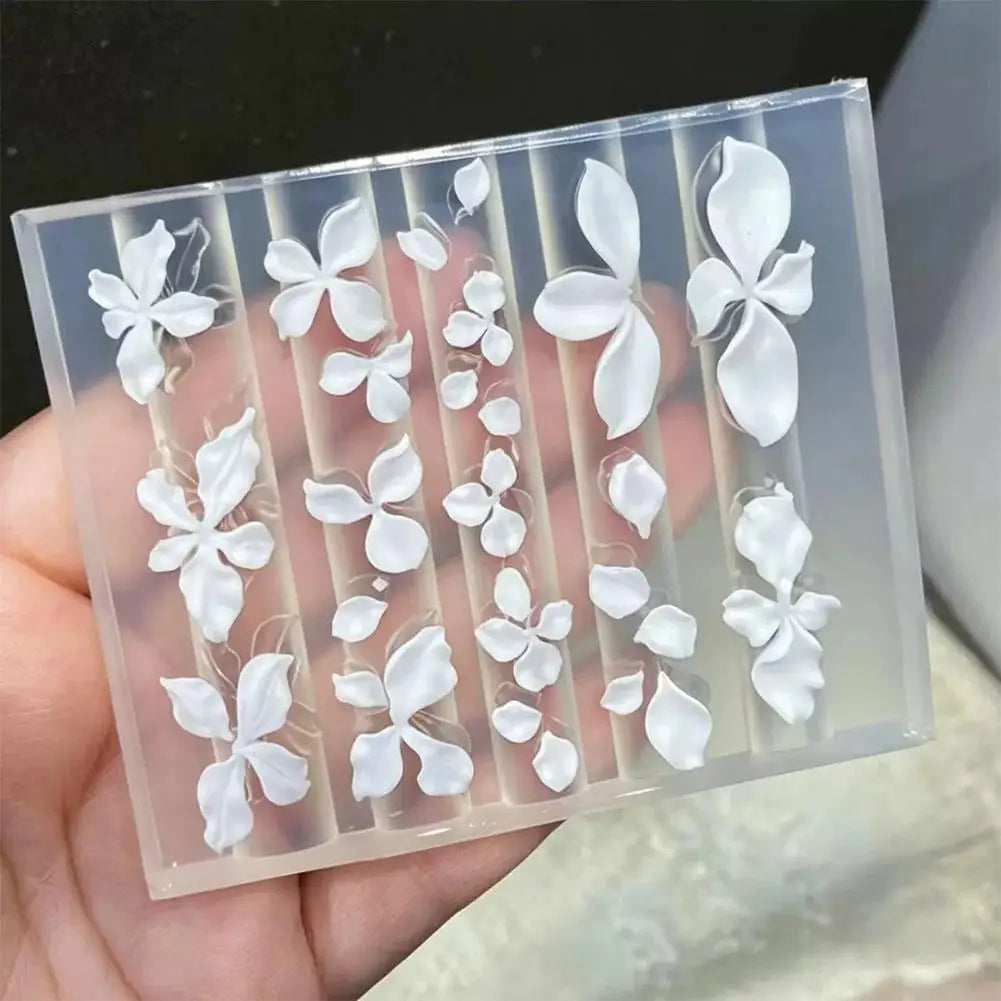 3D Flower Silicone Nail Art Mold | Bowknot Carving Template Nail Art Mold QXL