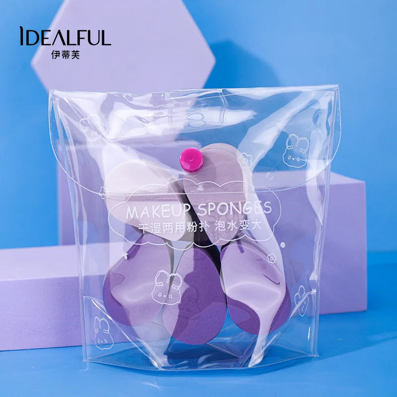 10-Piece Makeup Sponge & Powder Puff Set | Dry & Wet Use Makeup Sponge Set QXL
