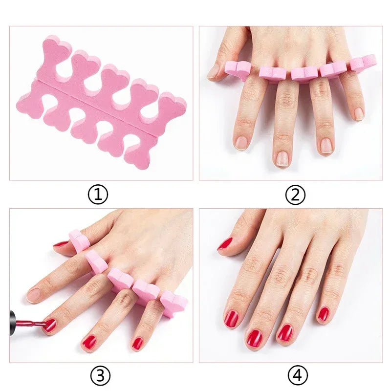 100-Pack Soft Sponge Toe Separators for Pedicure & Nail Art Toe Separators QXL