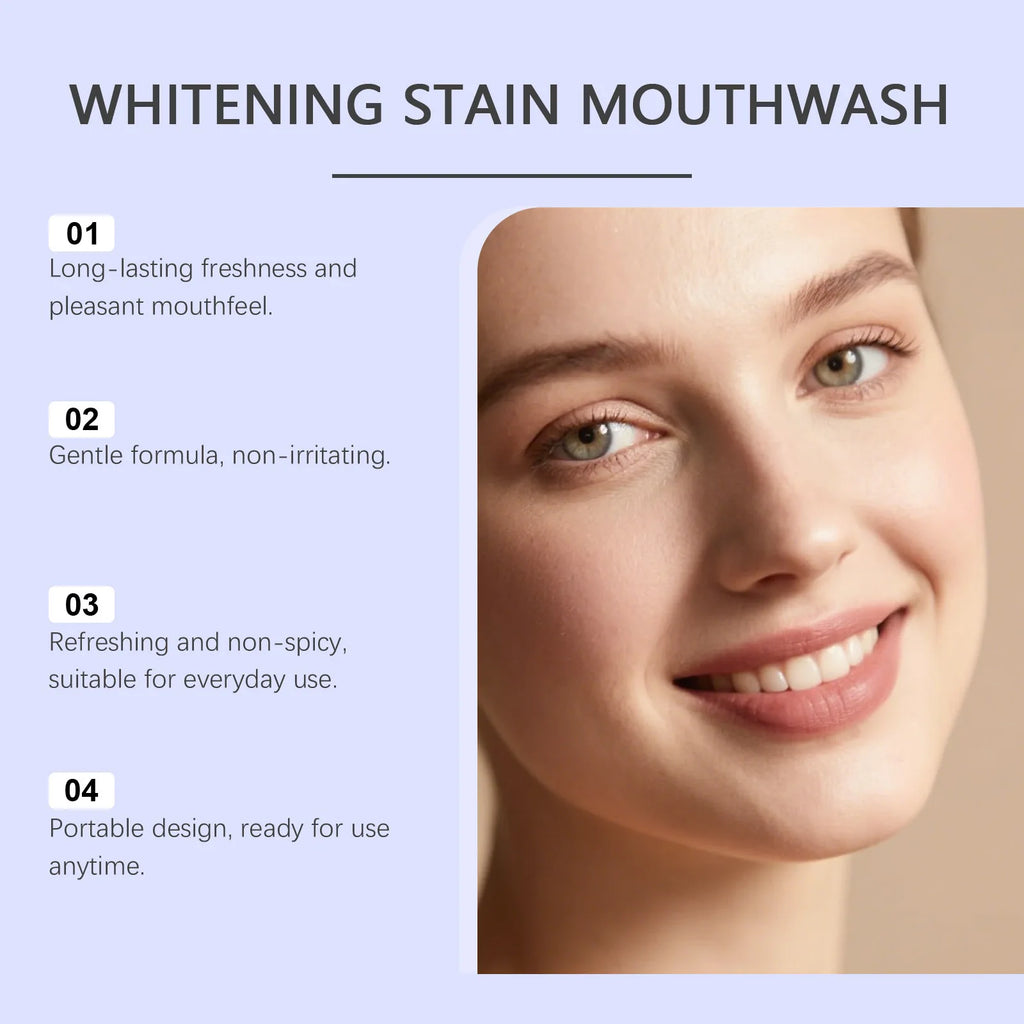 Whitening Peppermint Mouthwash | Fresh Breath & Plaque Control Whitening Mouthwash QXL