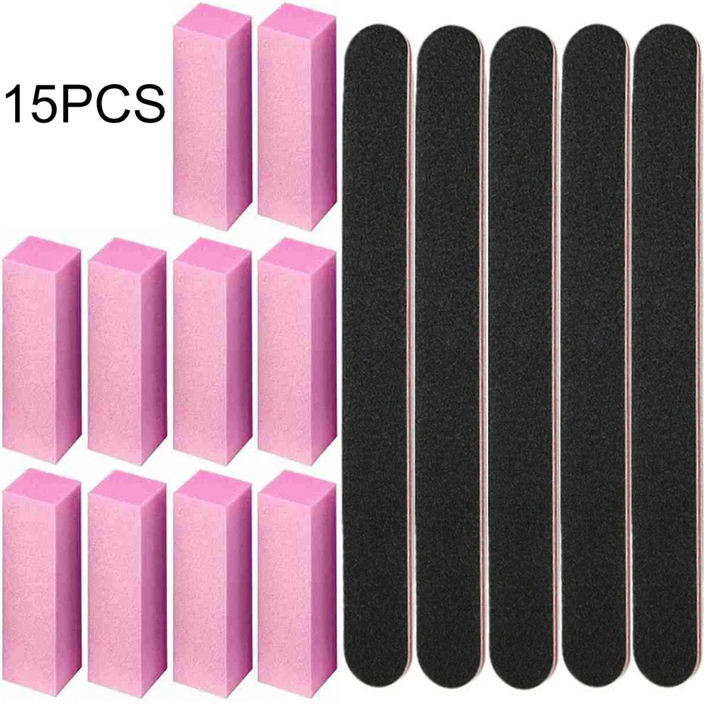 15-Pack 4-Sided Nail Buffer Blocks | Sponge Sanding & Shine Set Nail Buffer Blocks QXL
