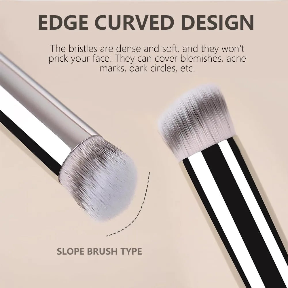5-Pc 270° Flat Round Concealer & Foundation Brush Set Concealer Brush Set QXL