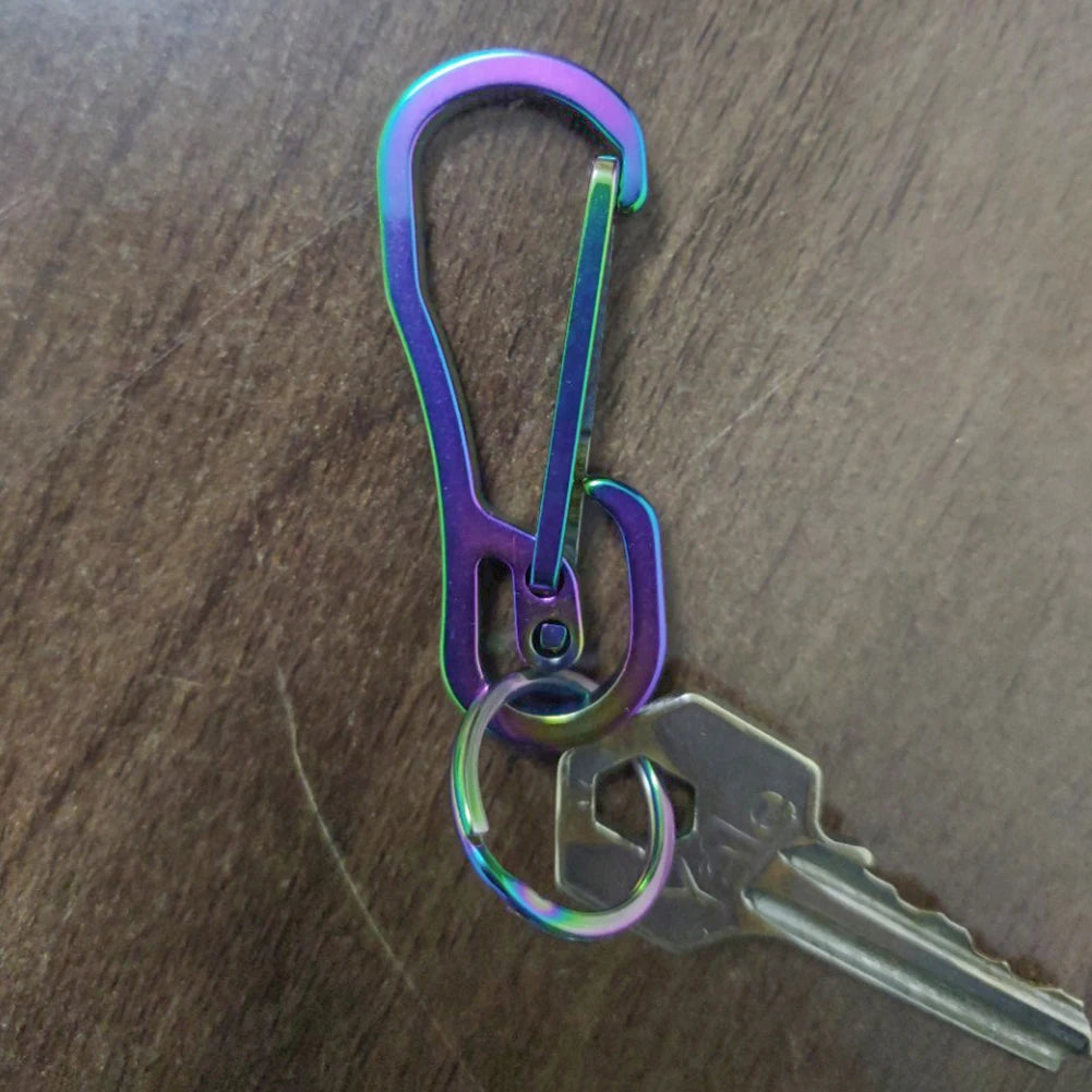 Titanium Steel Carabiner Keychain Clip | Outdoor Key Ring Carabiner Keychain Clip QXL