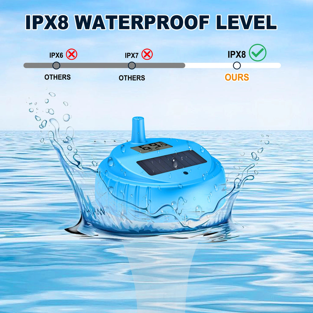 Wireless Floating Pool Thermometer | 100ft Remote LCD Console Pool Thermometer QXL
