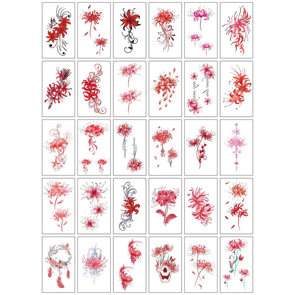 30-Pack Waterproof Temporary Tattoo Stickers | Colorful Body Art Temporary Tattoo Stickers QXL Style-2