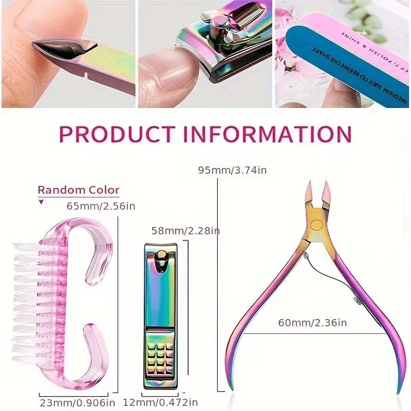 8-Piece Stainless Steel Nail Care Kit | Cuticle Pusher & Cutter Nail Care Kit QXL