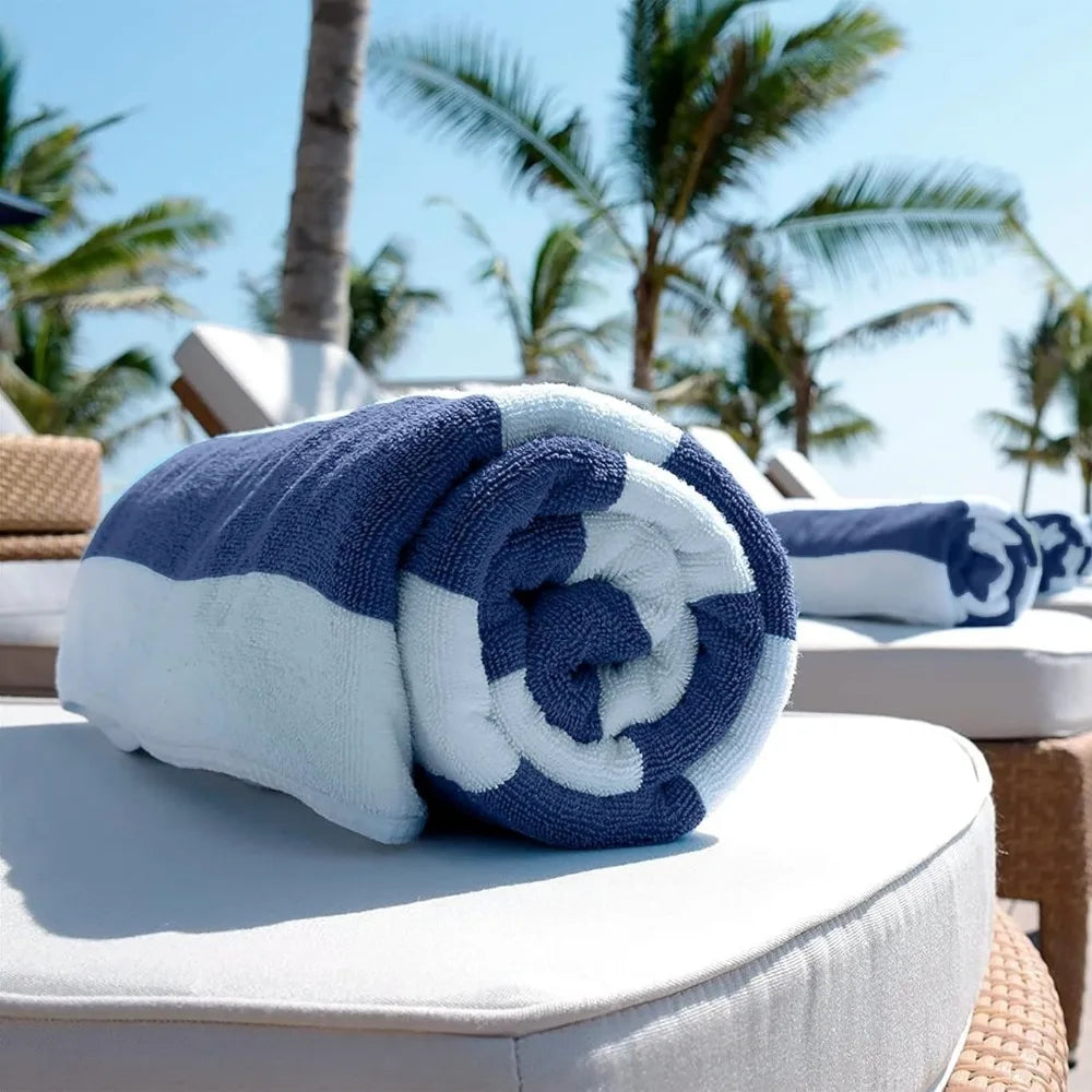 Striped Beach Towel 76x180cm – Quick-Dry & Absorbent Beach Towel QXL