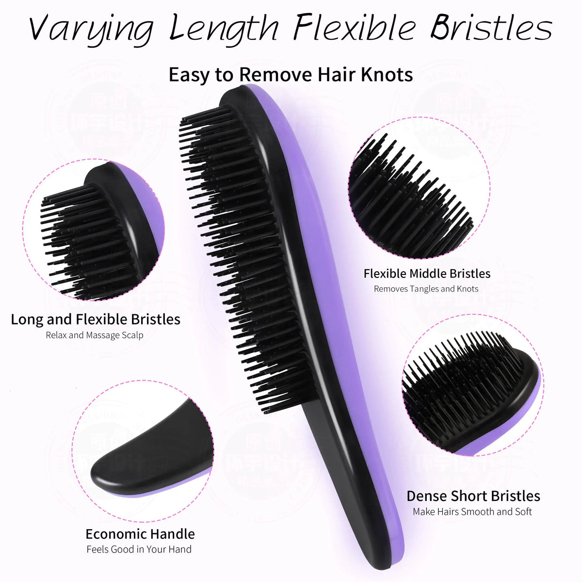 Princess Airbag Hairbrush – Detangling Massage Brush for Long Hair Airbag Hairbrush QXL