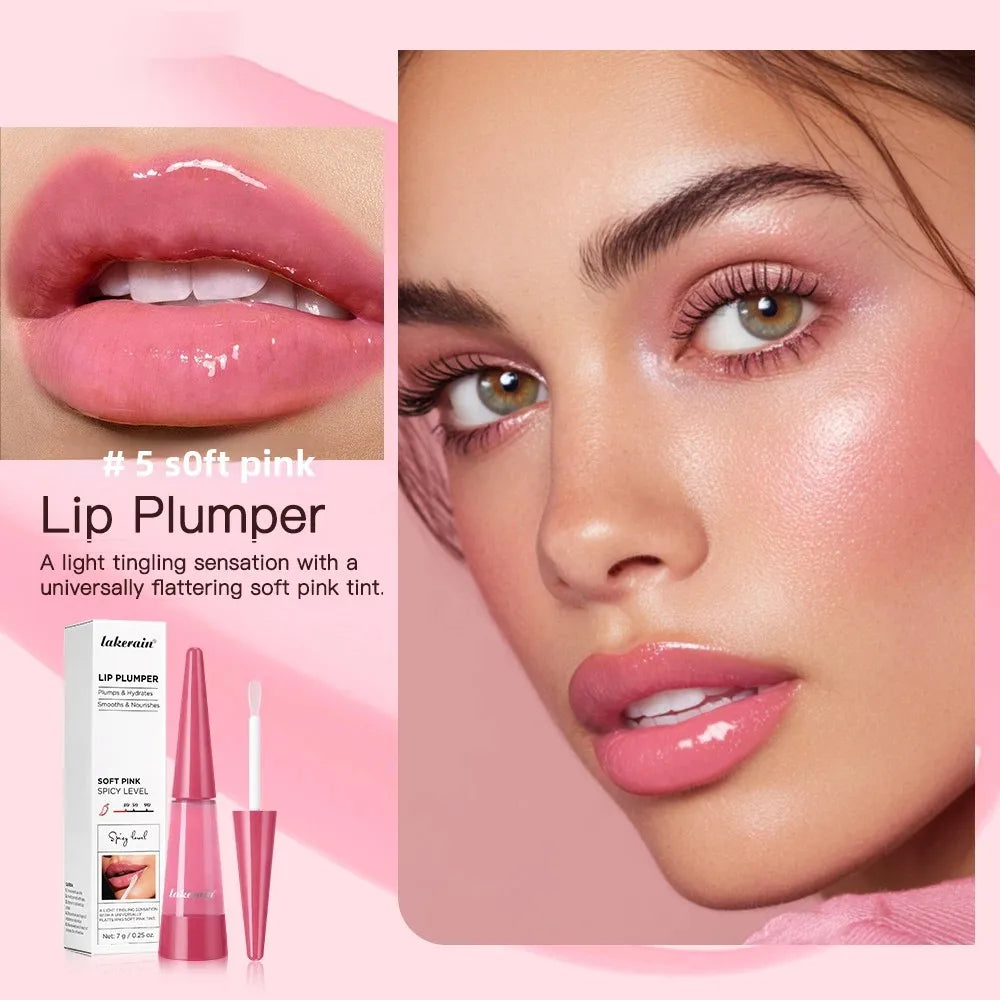 LAIKOU Clear Lip Plumper Oil Gloss | Fuller Lips & High Shine Lip Plumper Gloss QXL
