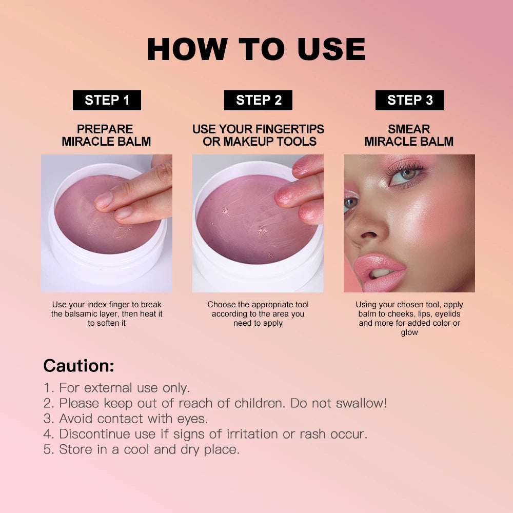 Miracle Balm Multi-Use Cheek Tint & Face Glow Balm – 4 Shades Tinted Face Balm QXL