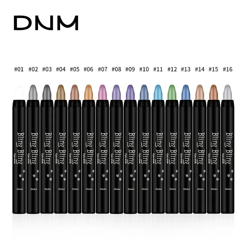 16-Color Glitter Eyeshadow Stick | Shimmer Pearlescent Pencil Eyeshadow Stick QXL